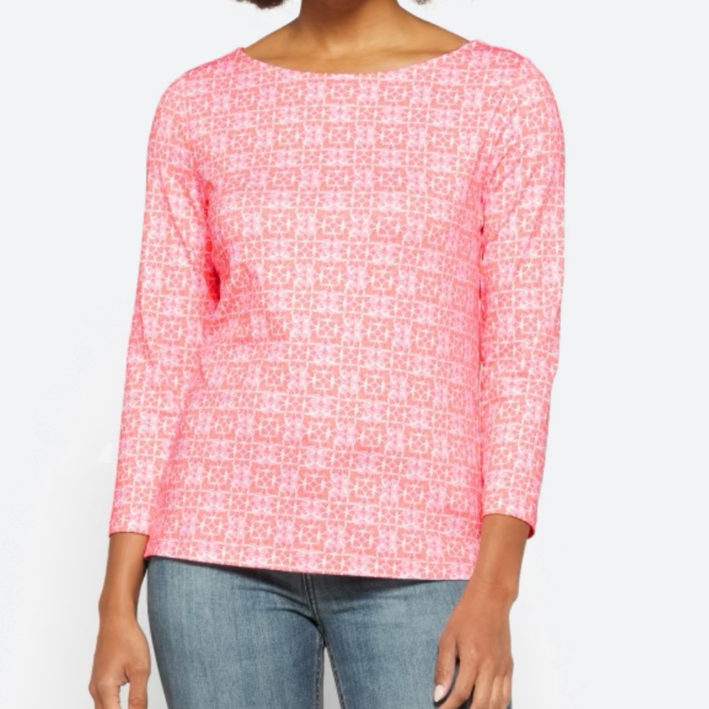 NWOT Vineyard Vines Simple Boatneck 3/4 Sleeve Top